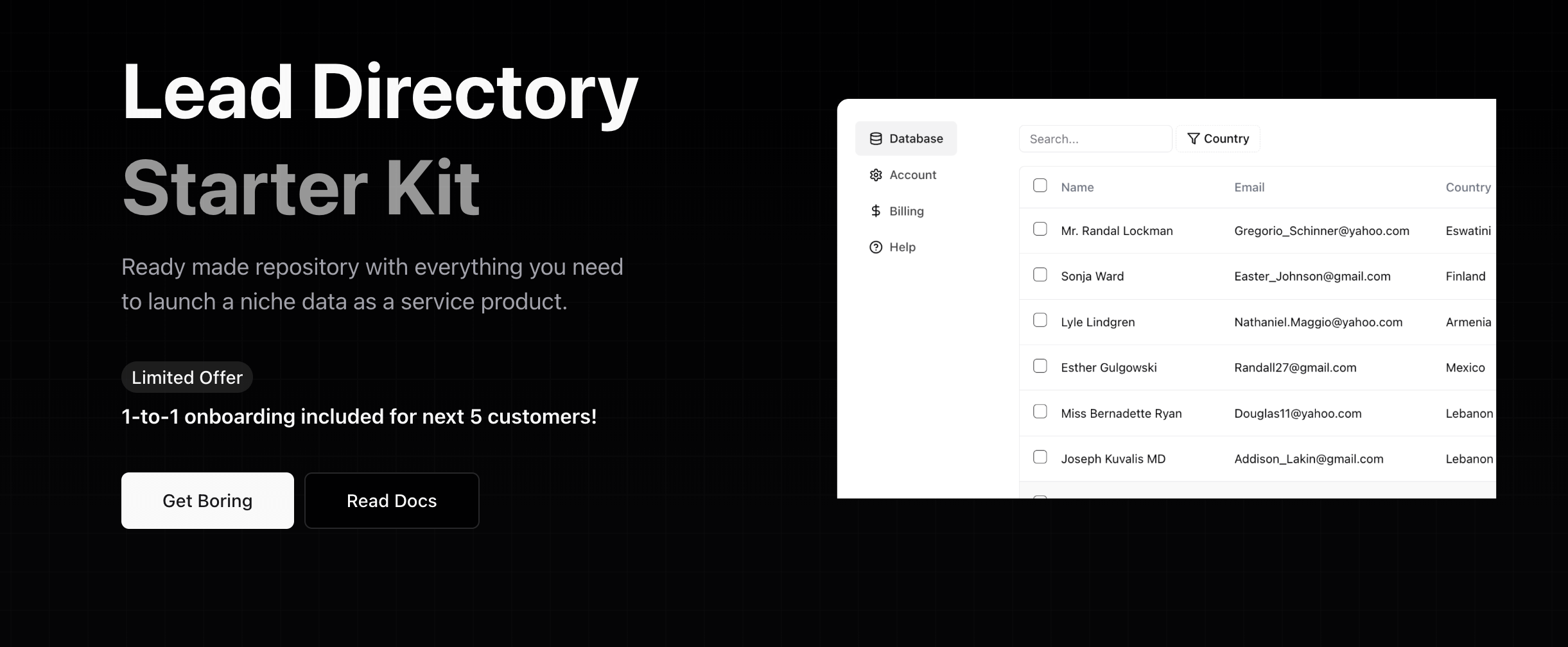 Boring Database